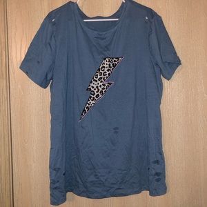 2XL Lightning T-Shirt with Rips